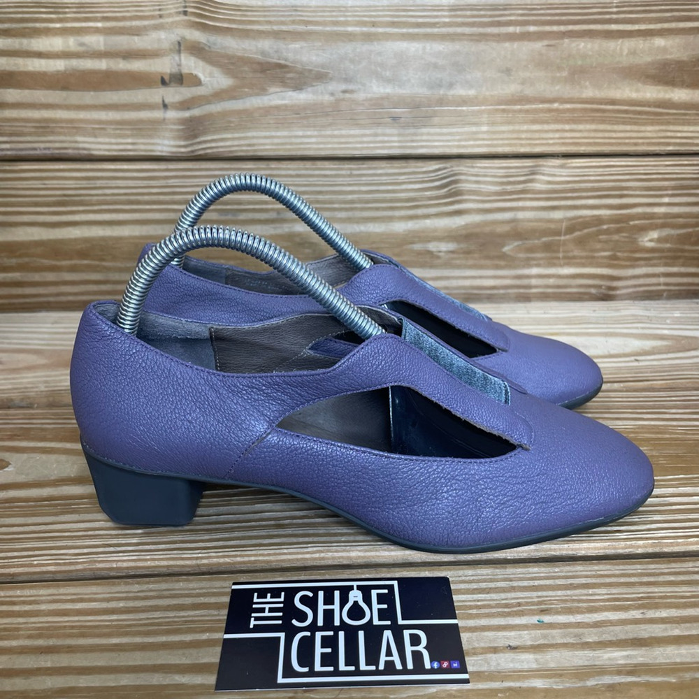 Camper Womens Beth Classic Pump Heel Purple Leather Cut Out Slip On 9 EUR 39